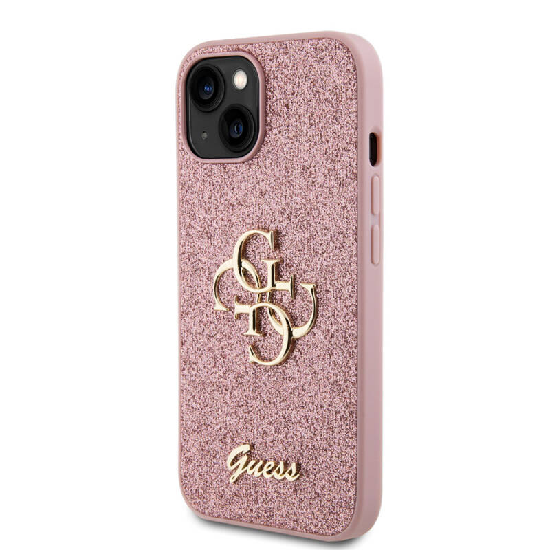 Apple iPhone 15 Case Guess Original Licensed 4G Glitter Cover with Large Metal Logo - 18