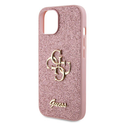 Apple iPhone 15 Case Guess Original Licensed 4G Glitter Cover with Large Metal Logo - 21