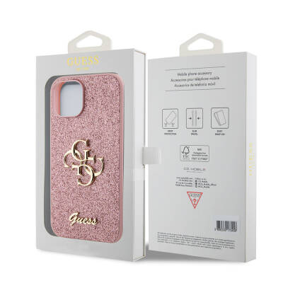 Apple iPhone 15 Case Guess Original Licensed 4G Glitter Cover with Large Metal Logo - 23