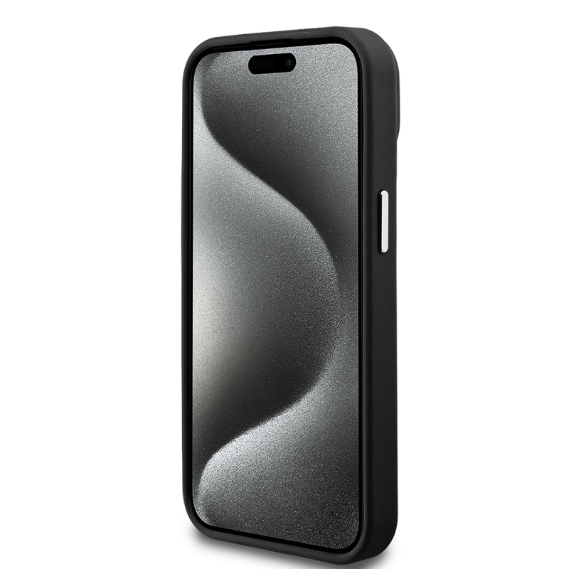 Apple iPhone 15 Case Guess Original Licensed M-safe Charging Feature Grained Triangle Cover - 13