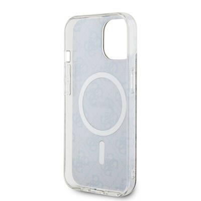 Apple iPhone 15 Case Guess Original Licensed Magsafe Charging Feature 4G Patterned Cover with Text Logo - 13