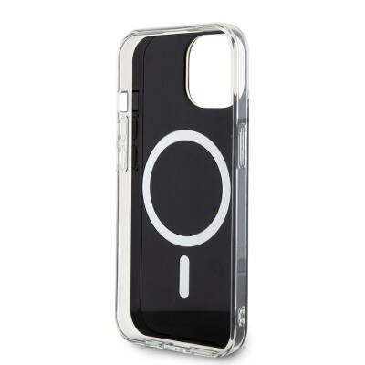 Apple iPhone 15 Case Guess Original Licensed Magsafe Charging Feature Iridescent Cover with Text Logo - 6