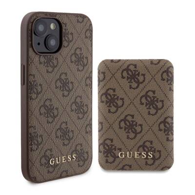 Apple iPhone 15 Case Guess Original Licensed Magsafe Charging Features 4G Patterned Cover with Text Logo + Powerbank 5000mAh 2in1 Set - 2