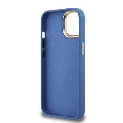 Apple iPhone 15 Case Guess Original Licensed PU Leather 4G Patterned Metal Big 4G and Text Logo Camera Stand Cover - 18