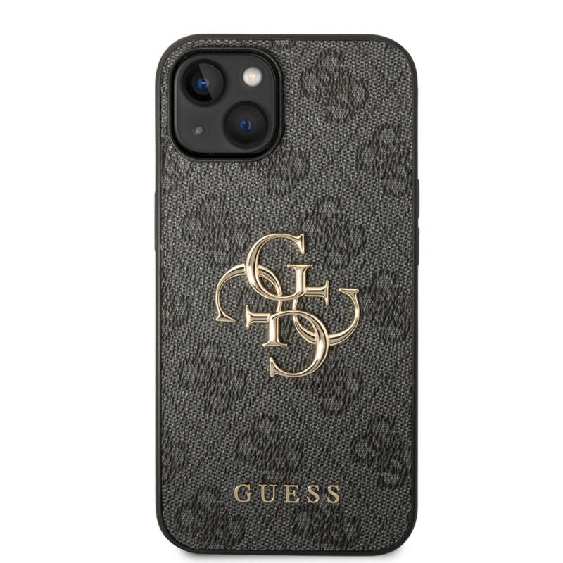 Apple iPhone 15 Case Guess Original Licensed PU Leather Text and 4G Metal Logo Patterned Cover - 11