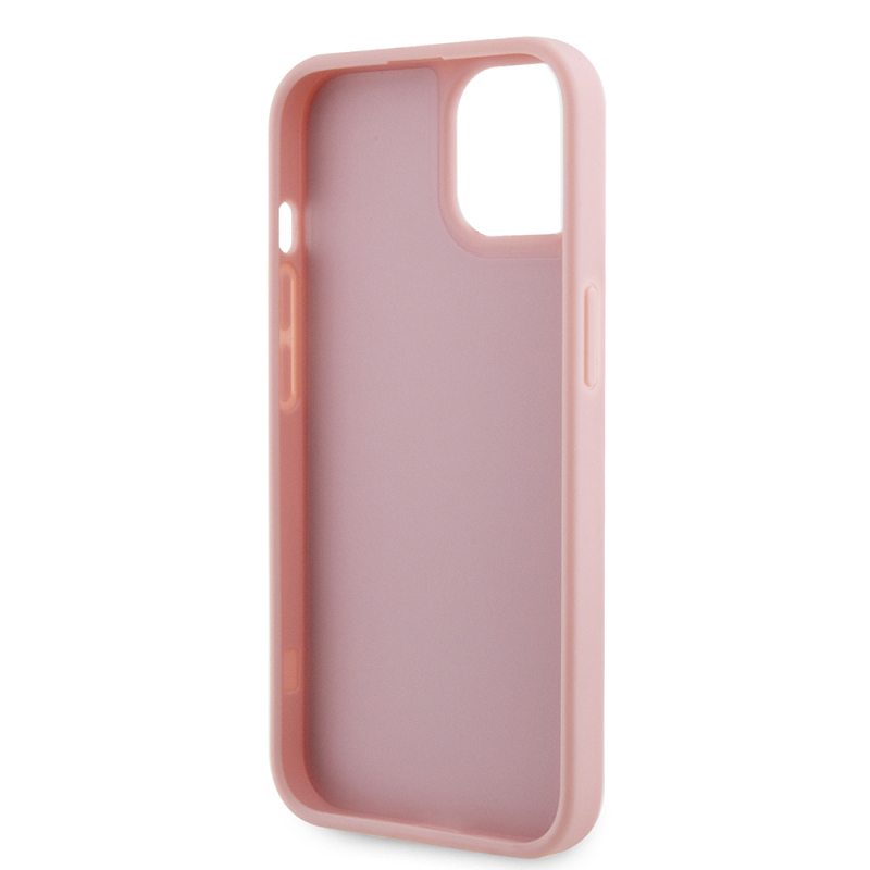 Apple iPhone 15 Case Guess Original Licensed Stone Back Surface Triangle Logo Cover - 11