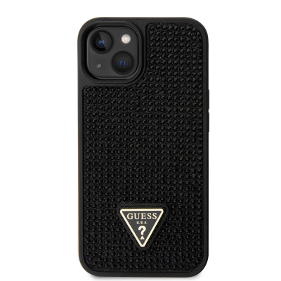 Apple iPhone 15 Case Guess Original Licensed Stone Back Surface Triangle Logo Cover - 28
