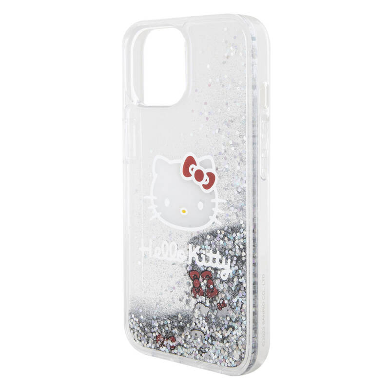 Apple iPhone 15 Case Hello Kitty Original Licensed Iconic Liquid Glitter Cover - 6