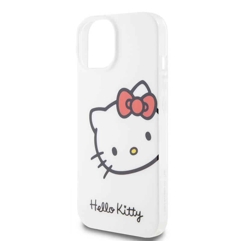 Apple iPhone 15 Case Hello Kitty Original Licensed Text and Iconic Logo Kitty Head Cover - 7