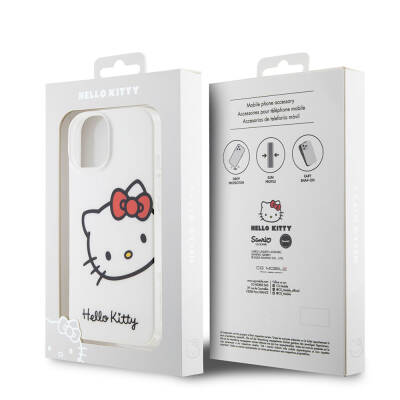 Apple iPhone 15 Case Hello Kitty Original Licensed Text and Iconic Logo Kitty Head Cover - 9