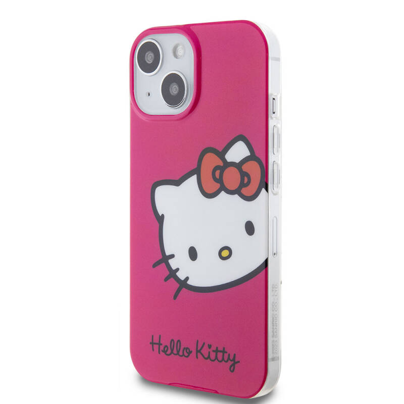 Apple iPhone 15 Case Hello Kitty Original Licensed Text and Iconic Logo Kitty Head Cover - 11