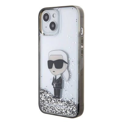 Apple iPhone 15 Case Karl Lagerfeld Iconic Liquid Glitter Original Licensed Cover - 2