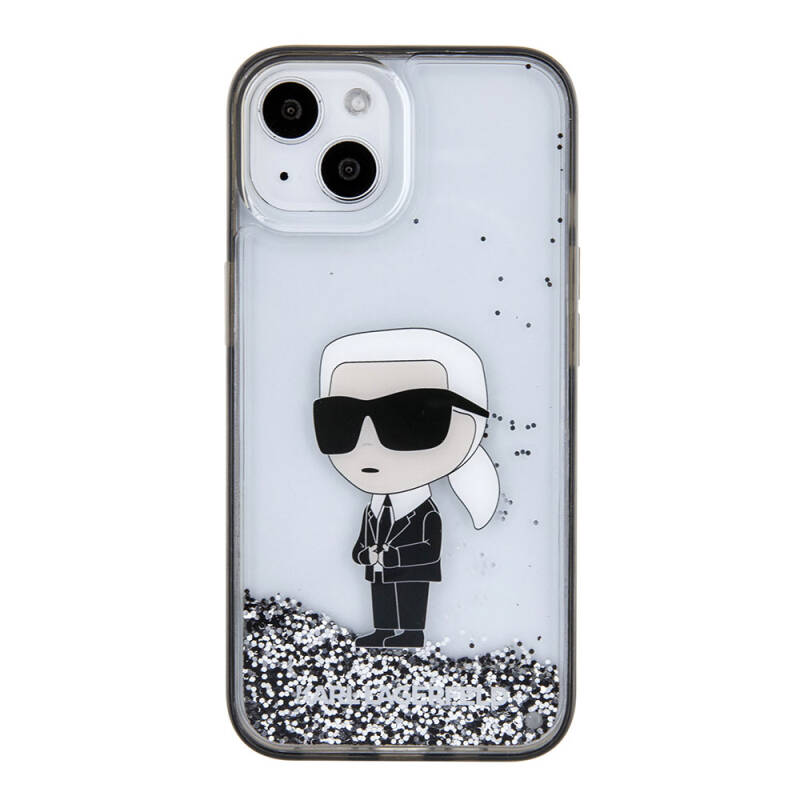 Apple iPhone 15 Case Karl Lagerfeld Iconic Liquid Glitter Original Licensed Cover - 3