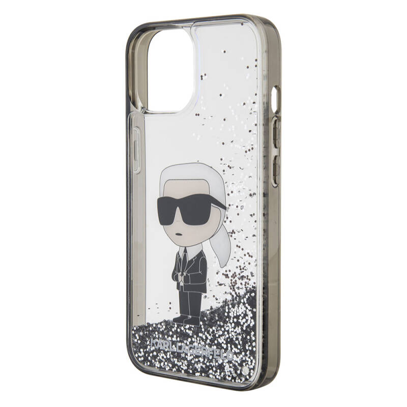 Apple iPhone 15 Case Karl Lagerfeld Iconic Liquid Glitter Original Licensed Cover - 5