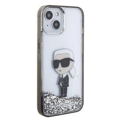 Apple iPhone 15 Case Karl Lagerfeld Iconic Liquid Glitter Original Licensed Cover - 8