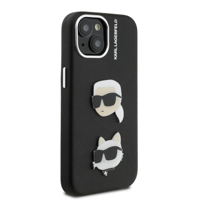 Apple iPhone 15 Case Karl Lagerfeld Original Licensed K&C Heads Pins Cover - 5