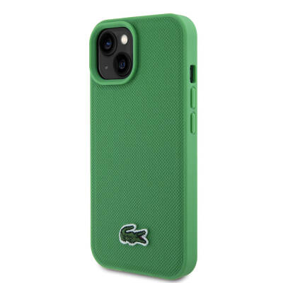 Apple iPhone 15 Case Lacoste Original Licensed PU Pique Pattern Back Iconic Crocodile Woven Logo Cover - 2