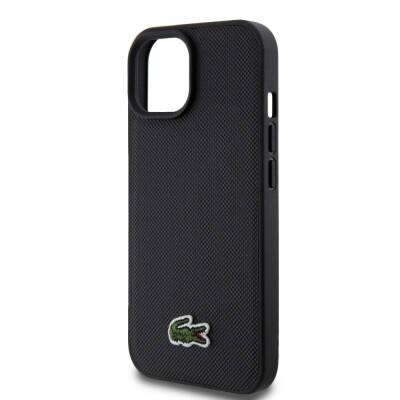 Apple iPhone 15 Case Lacoste Original Licensed PU Pique Pattern Back Iconic Crocodile Woven Logo Cover - 15