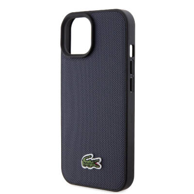 Apple iPhone 15 Case Lacoste Original Licensed PU Pique Pattern Back Iconic Crocodile Woven Logo Cover - 23
