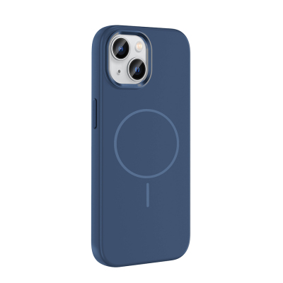 Apple iPhone 15 Case M-Safe Charging Enabled Metal Camera Frame Zore Edi Silicone Cover - 8