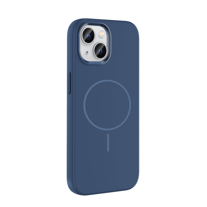 Apple iPhone 15 Case M-Safe Charging Enabled Metal Camera Frame Zore Edi Silicone Cover - 8