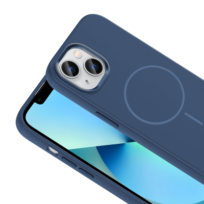 Apple iPhone 15 Case M-Safe Charging Enabled Metal Camera Frame Zore Edi Silicone Cover - 14