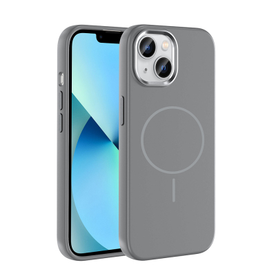 Apple iPhone 15 Case M-Safe Charging Enabled Metal Camera Frame Zore Edi Silicone Cover - 4