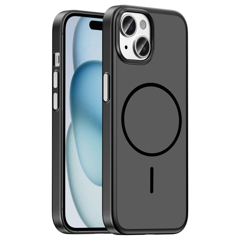 Apple iPhone 15 Case M-Safe Charging Enabled Zore Lora PC Cover - 1