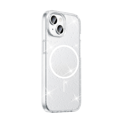Apple iPhone 15 Case M-safe Charging Feature Shining Glitter Transparent Colorful Zore Maris Cover - 3
