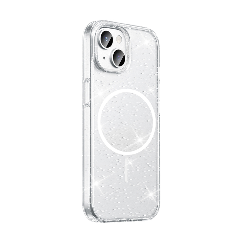 Apple iPhone 15 Case M-safe Charging Feature Shining Glitter Transparent Colorful Zore Maris Cover - 3