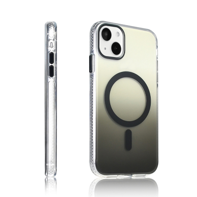 Apple iPhone 15 Case M-safe Charging Feature Transparent Color Transition Zore Toros Cover - 13