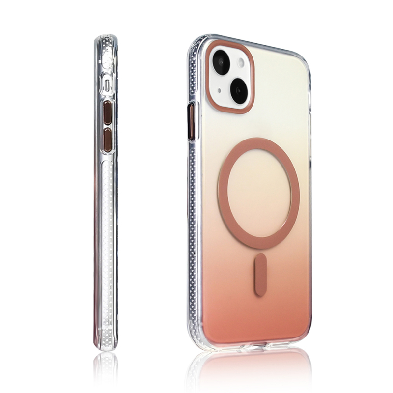 Apple iPhone 15 Case M-safe Charging Feature Transparent Color Transition Zore Toros Cover - 17