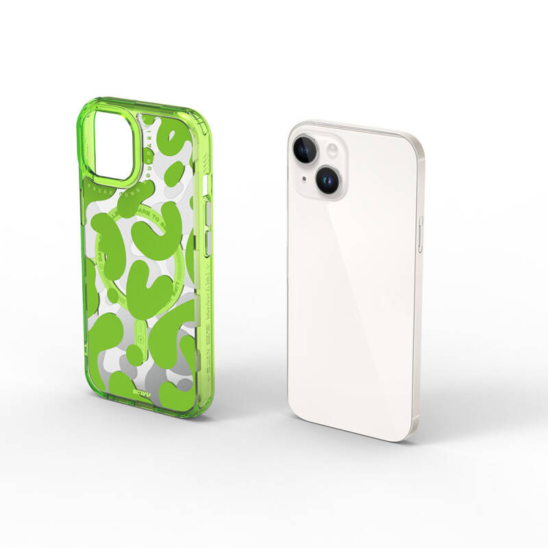 Apple iPhone 15 Case Magsafe Charging Feature Paint Pattern Wiwu Fluorescent G Series Cover - 9