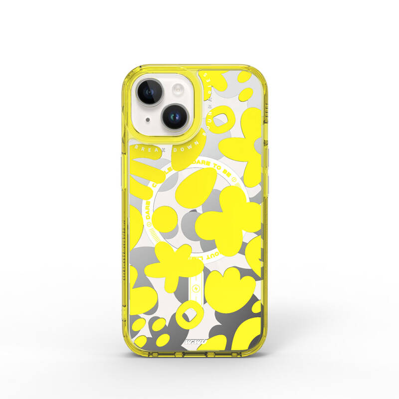 Apple iPhone 15 Case Magsafe Charging Feature Paint Pattern Wiwu Fluorescent G Series Cover - 12