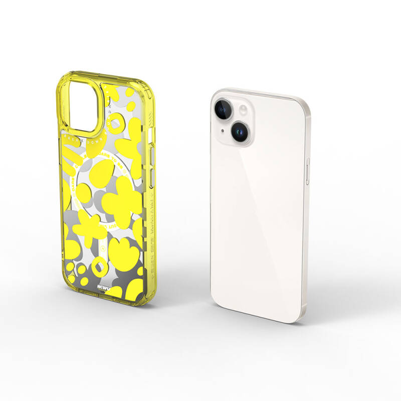 Apple iPhone 15 Case Magsafe Charging Feature Paint Pattern Wiwu Fluorescent G Series Cover - 14