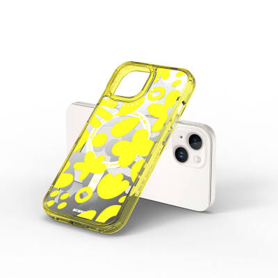 Apple iPhone 15 Case Magsafe Charging Feature Paint Pattern Wiwu Fluorescent G Series Cover - 15