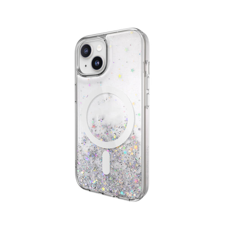 Apple iPhone 15 Case Magsafe Charging Feature Shining Glitter Transparent Licensed Switcheasy Starfield-M Cover - 3