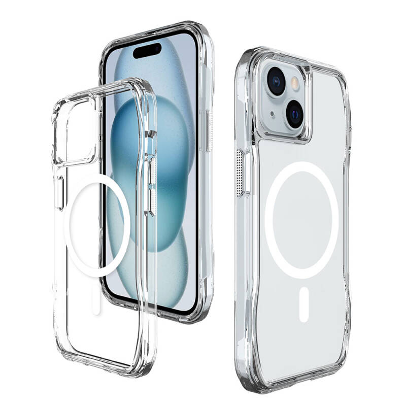 Apple iPhone 15 Case Magsafe Charging Featured Transparent Airbag Zore İncek Cover - 4