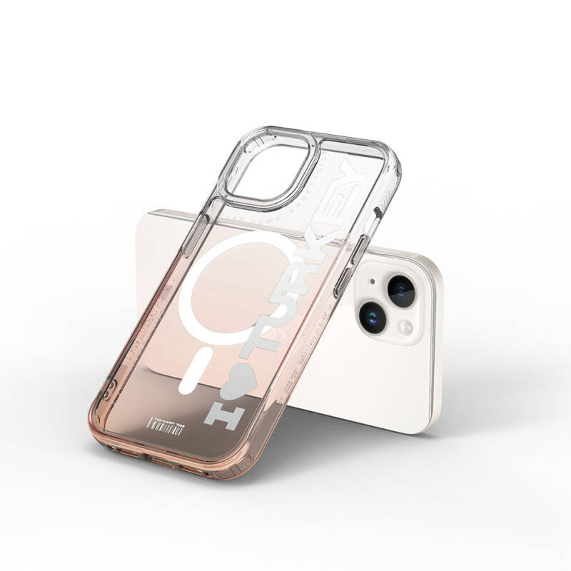 Apple iPhone 15 Case Magsafe Charging Featured Transparent Color Transitional Wiwu Turkey C Series Cover - 5