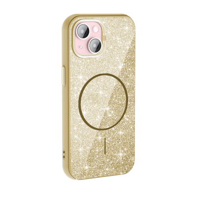 Apple iPhone 15 Case Magsafe Shining Glitter Zore Okso Cover with Charging Feature - 4