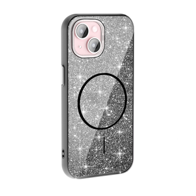 Apple iPhone 15 Case Magsafe Shining Glitter Zore Okso Cover with Charging Feature - 16