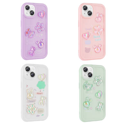 Apple iPhone 15 Case Relief Figured Shiny Zore Toys Silicone Cover - 2