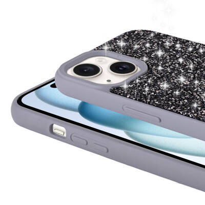 Apple iPhone 15 Case Shiny Stone Design Zore Diamond Cover - 12