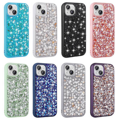 Apple iPhone 15 Case Shiny Stone Design Zore Linea Cover - 3