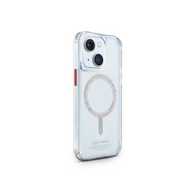 Apple iPhone 15 Case SkinArma Transparent Airbag Design Saido Cover with Magsafe Charging Feature - 14