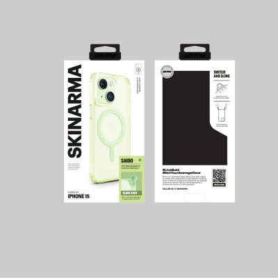 Apple iPhone 15 Case SkinArma Transparent Airbag Design Saido Cover with Magsafe Charging Feature - 17