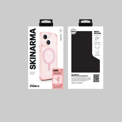 Apple iPhone 15 Case SkinArma Transparent Airbag Design Saido Cover with Magsafe Charging Feature - 18