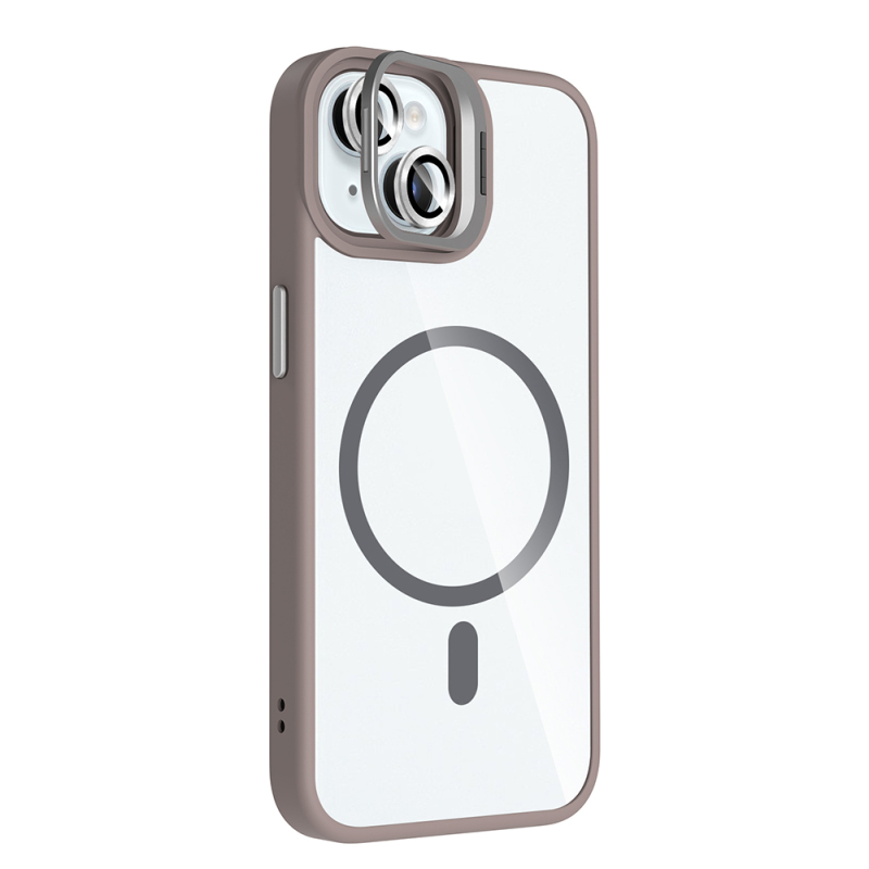 Apple iPhone 15 Case Stand Camera Lens Gift M-Safe Charging Feature Zore Etro Cover - 14