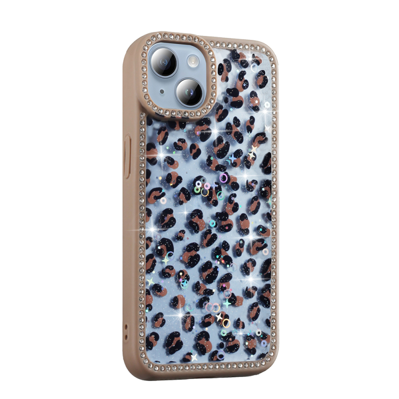 Apple iPhone 15 Case Stone and Glitter Design Zore Azra Cover - 5
