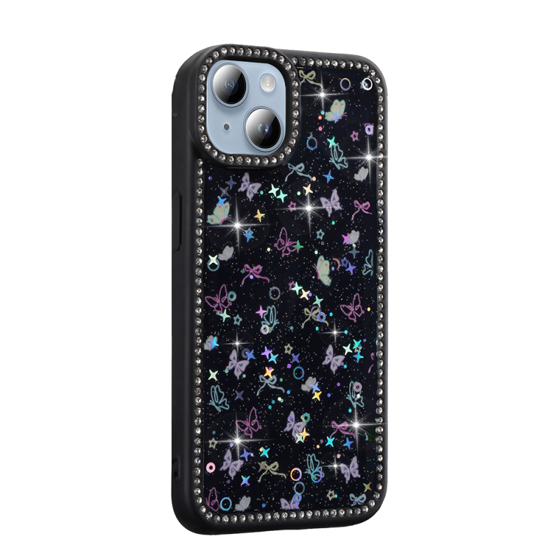 Apple iPhone 15 Case Stone and Glitter Design Zore Azra Cover - 6